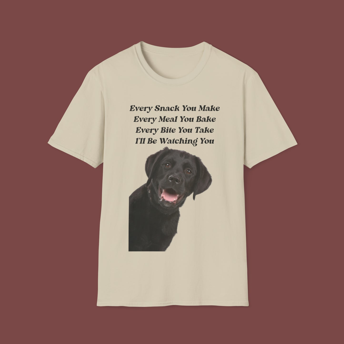 "Every Snack You Make - Black Lab" Unisex Short Sleeve T-Shirt ESYM.SS03bl