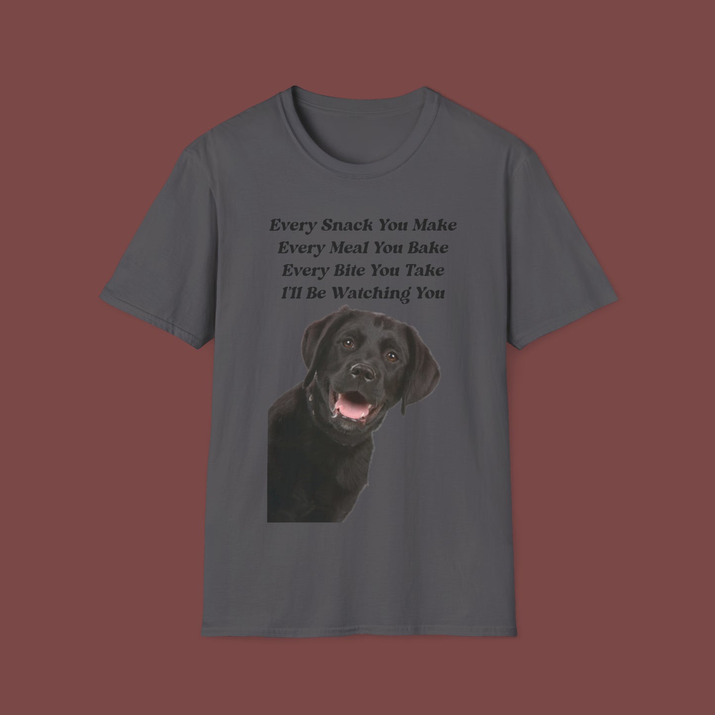"Every Snack You Make - Black Lab" Unisex Short Sleeve T-Shirt ESYM.SS03bl