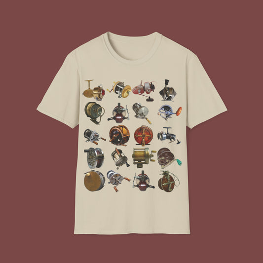 "Classic/Antique Fishing Reels" Unisex Short Sleeve T-Shirt AFR.SSa1bx