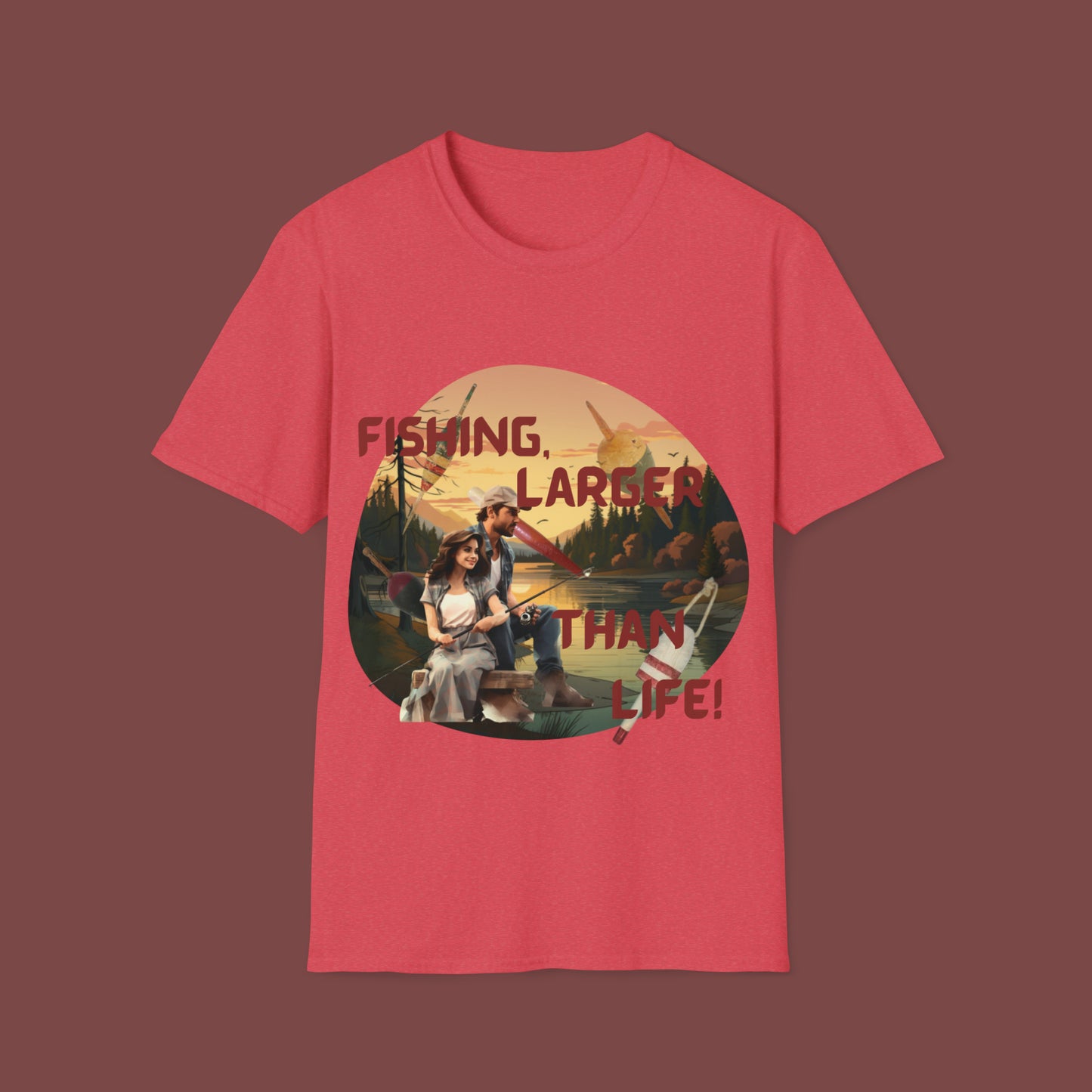 "Fishing, Truly Larger Than Life" Unisex Short Sleeve T-Shirt LTL.SS002a
