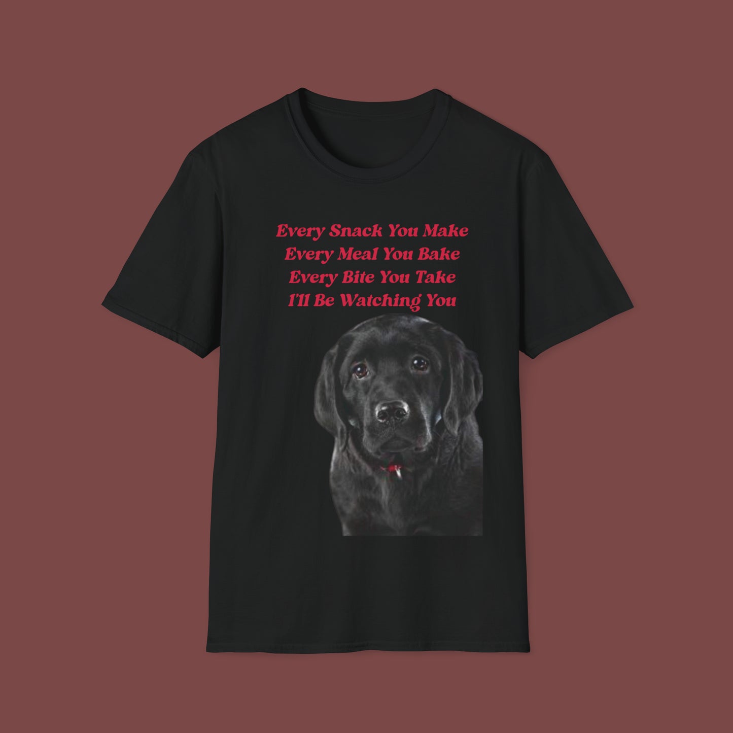 "Every Snack You Make - Black Lab" Unisex Short Sleeve T-Shirt ESYM.SS02bl