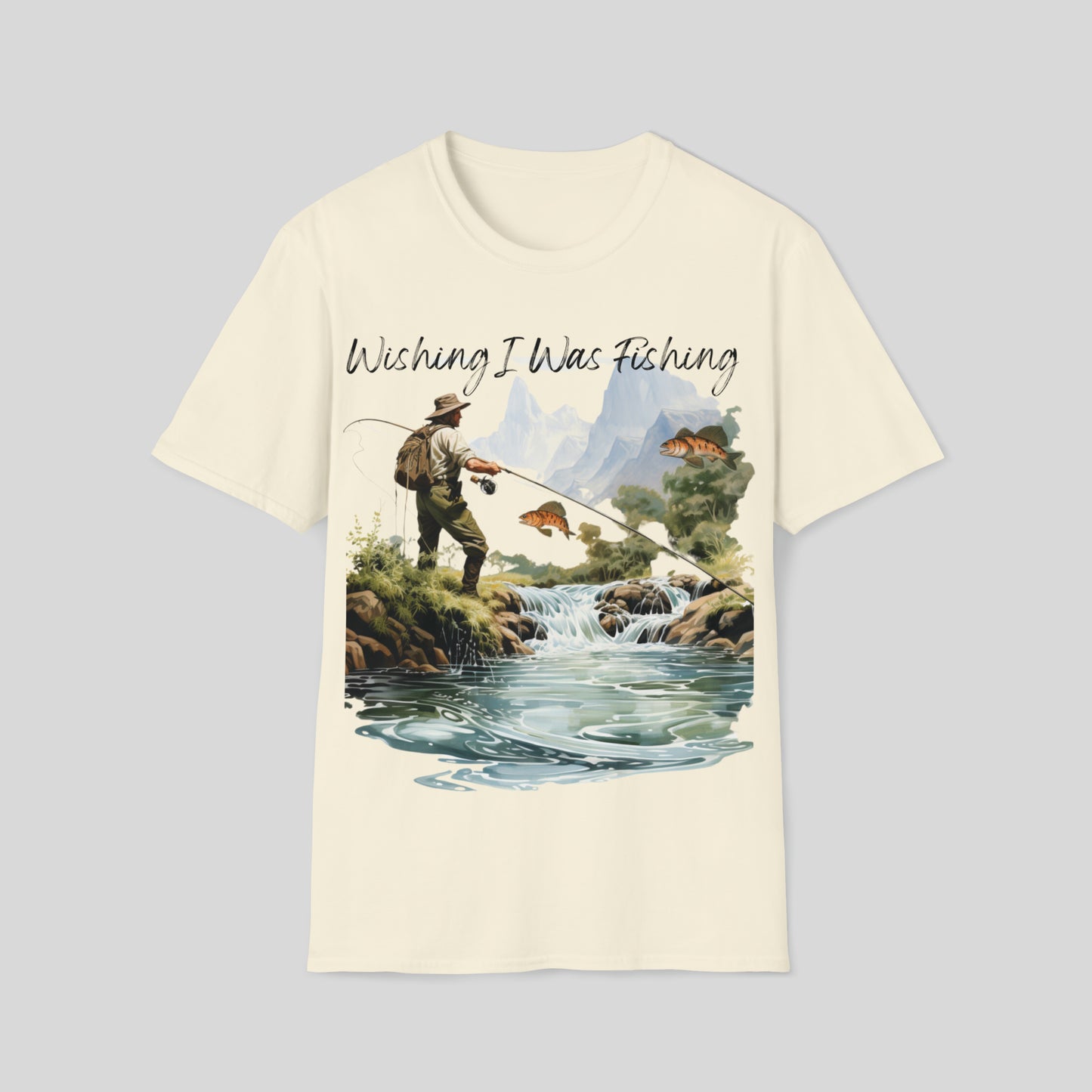 "Wishing I Was Fishing" Unisex Short Sleeve Tee Shirt WWF.SS02