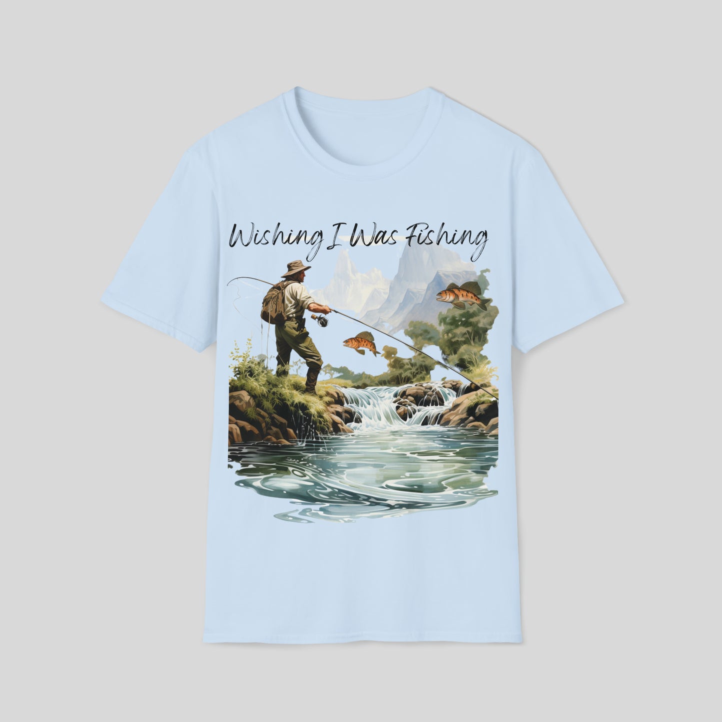 "Wishing I Was Fishing" Unisex Short Sleeve Tee Shirt WWF.SS02