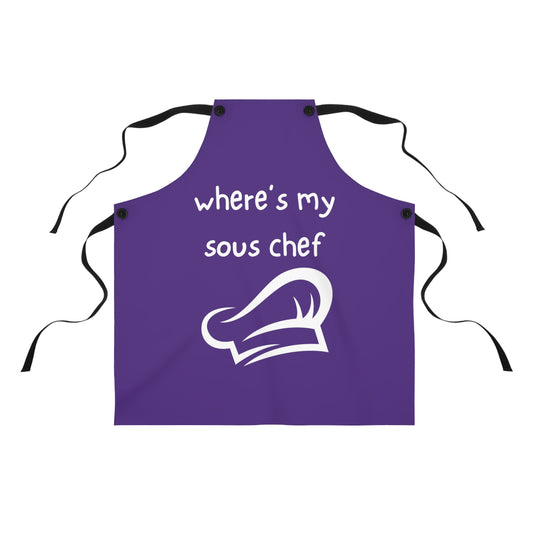 "where's my sous chef" Apron W123wp