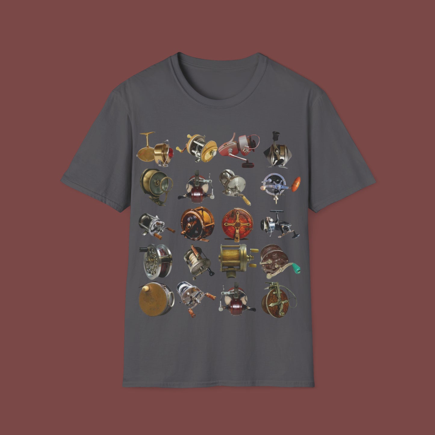 "Classic/Antique Fishing Reels" Unisex Short Sleeve T-Shirt AFR.SSa1bx