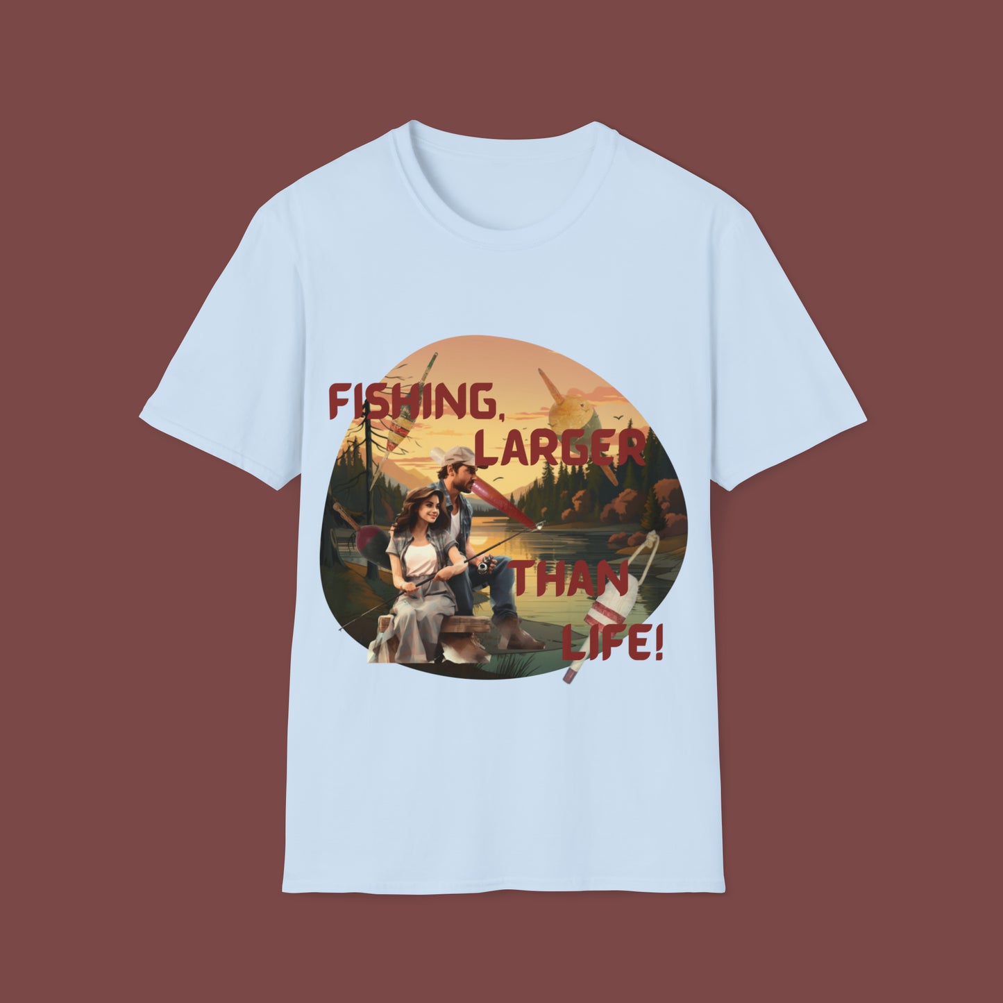 "Fishing, Truly Larger Than Life" Unisex Short Sleeve T-Shirt LTL.SS002a