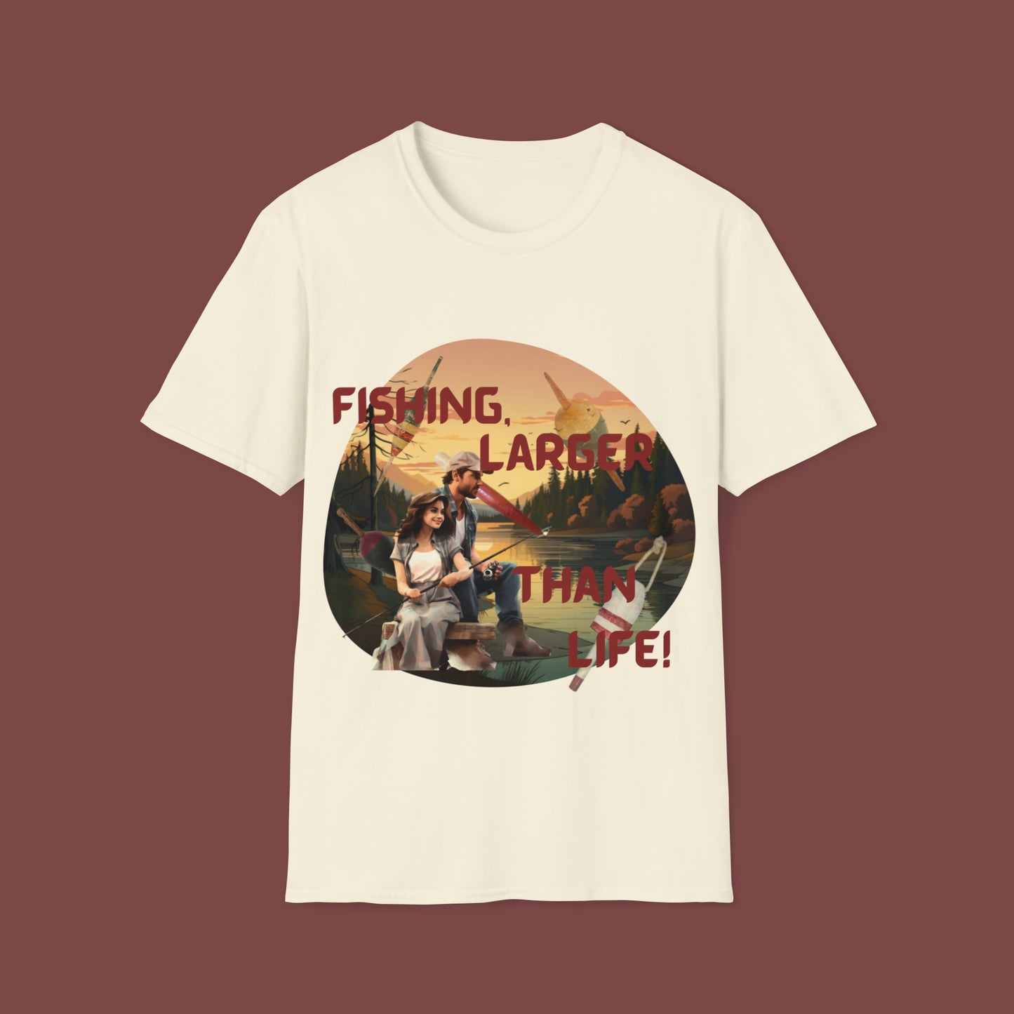 "Fishing, Truly Larger Than Life" Unisex Short Sleeve T-Shirt LTL.SS002a