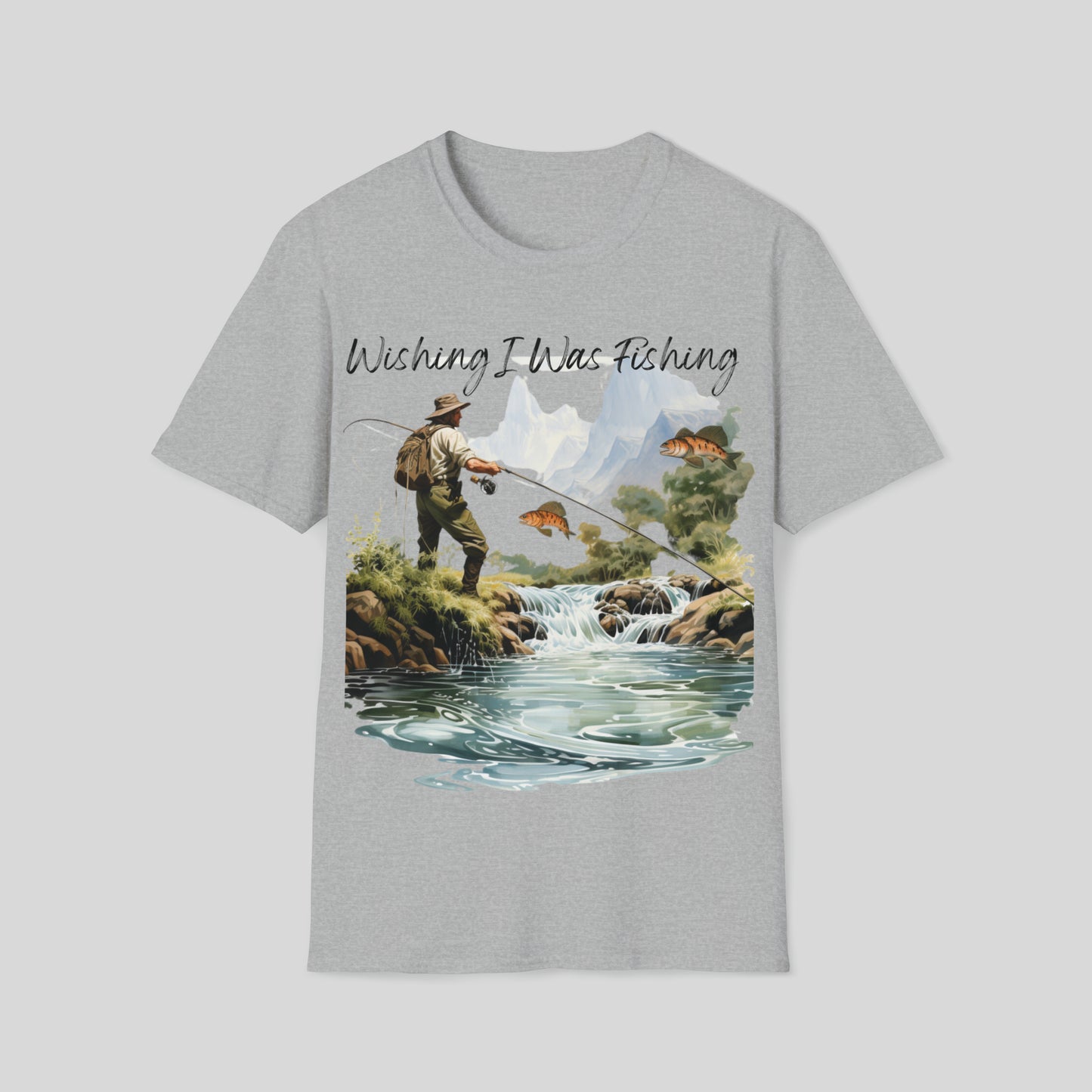 "Wishing I Was Fishing" Unisex Short Sleeve Tee Shirt WWF.SS02
