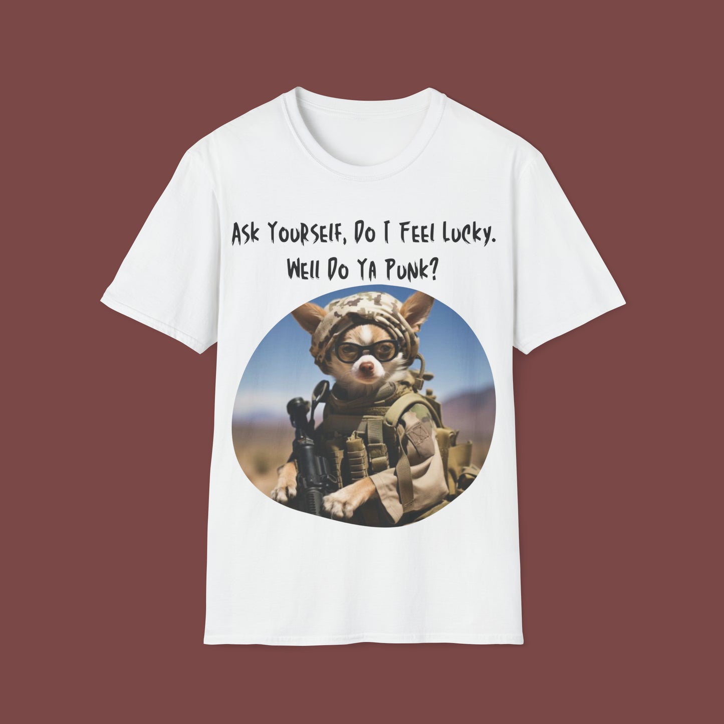 "Do You Feel Lucky - Chihuahua" Unisex Short Sleeve T-Shirt FL.01Ac
