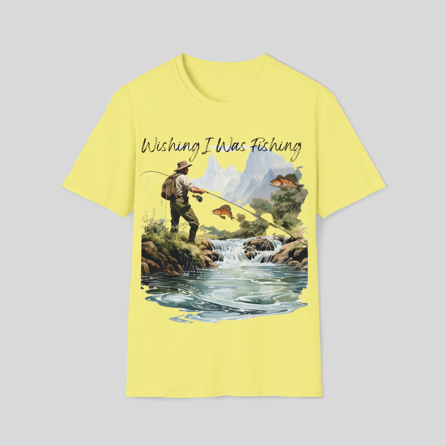 "Wishing I Was Fishing" Unisex Short Sleeve Tee Shirt WWF.SS02