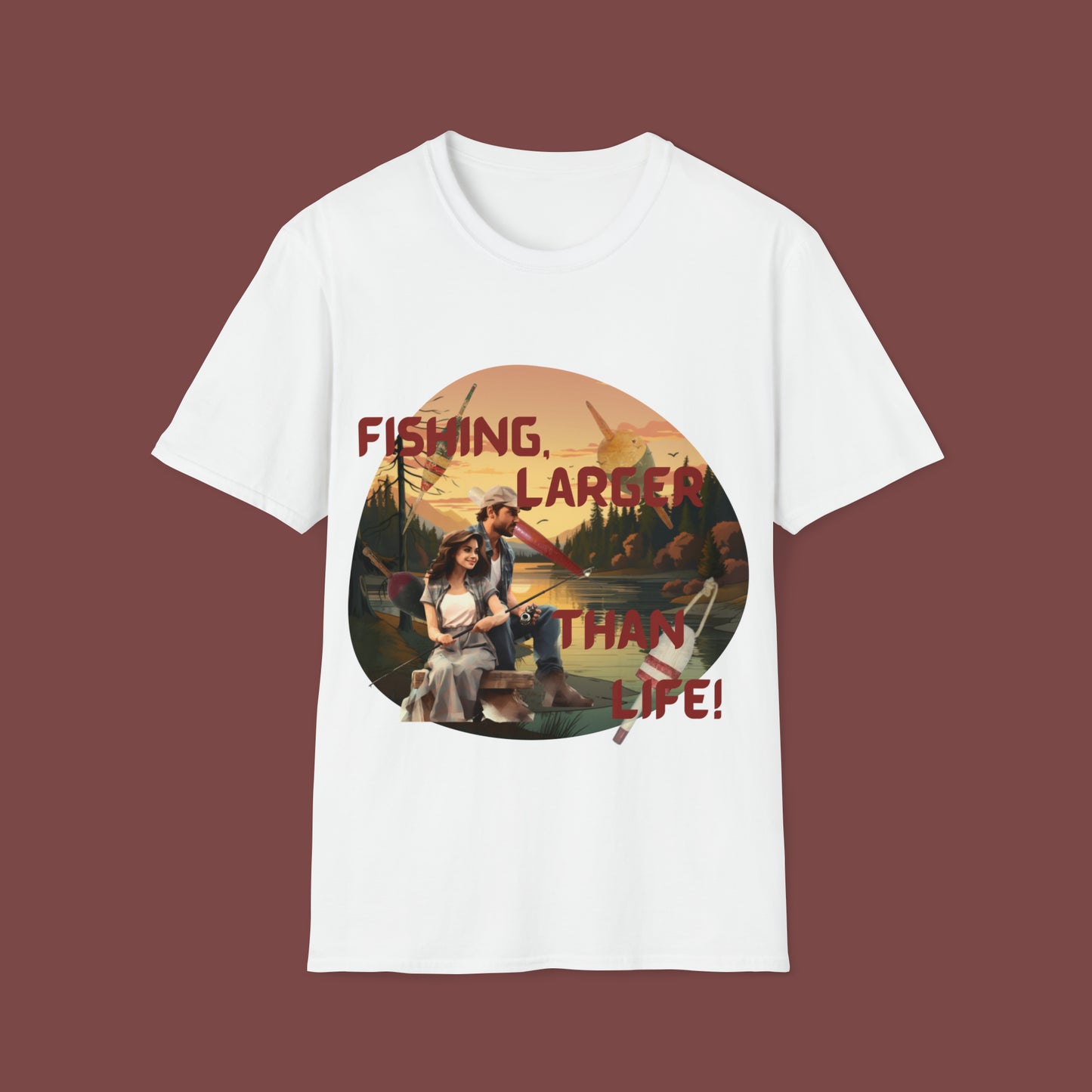 "Fishing, Truly Larger Than Life" Unisex Short Sleeve T-Shirt LTL.SS002a