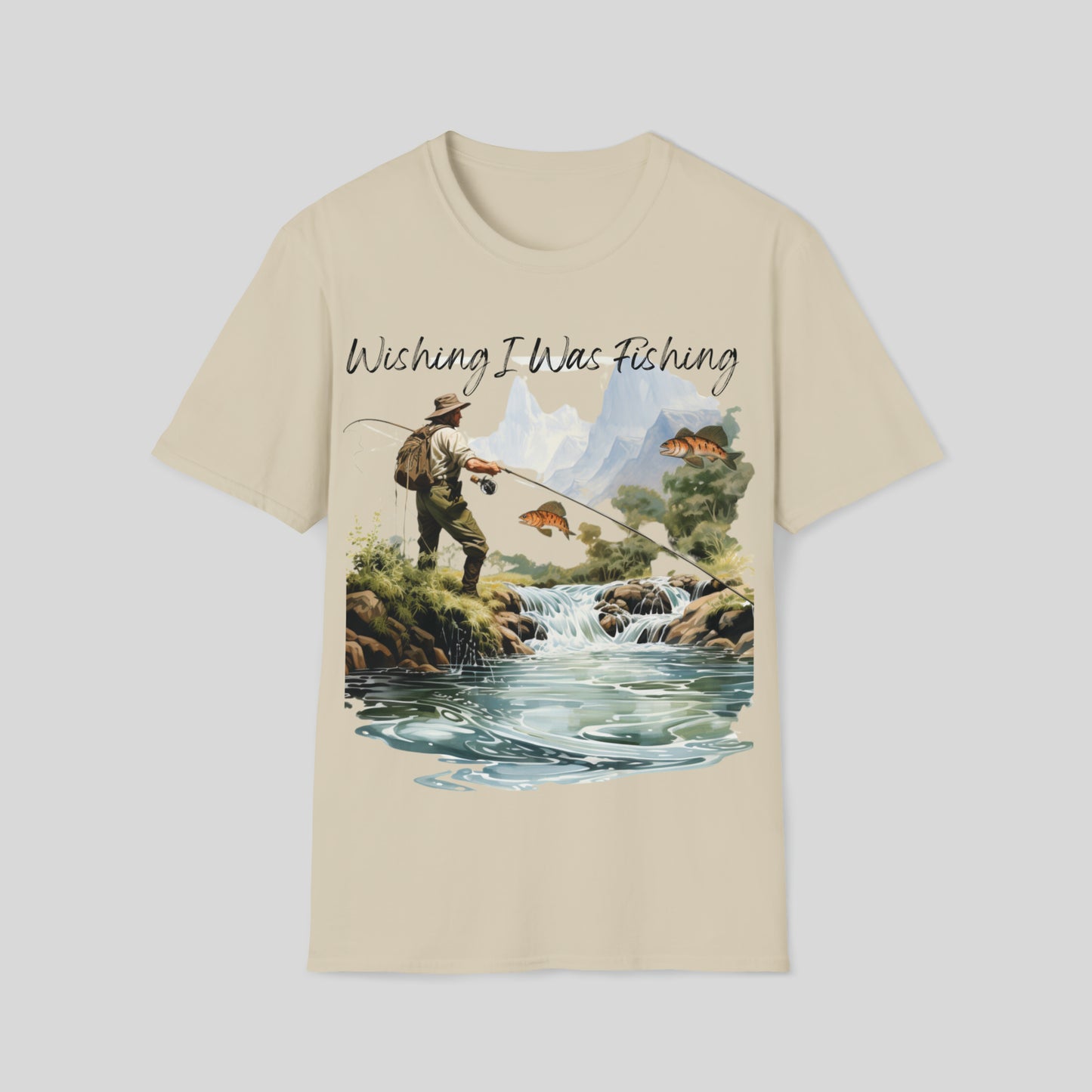 "Wishing I Was Fishing" Unisex Short Sleeve Tee Shirt WWF.SS02