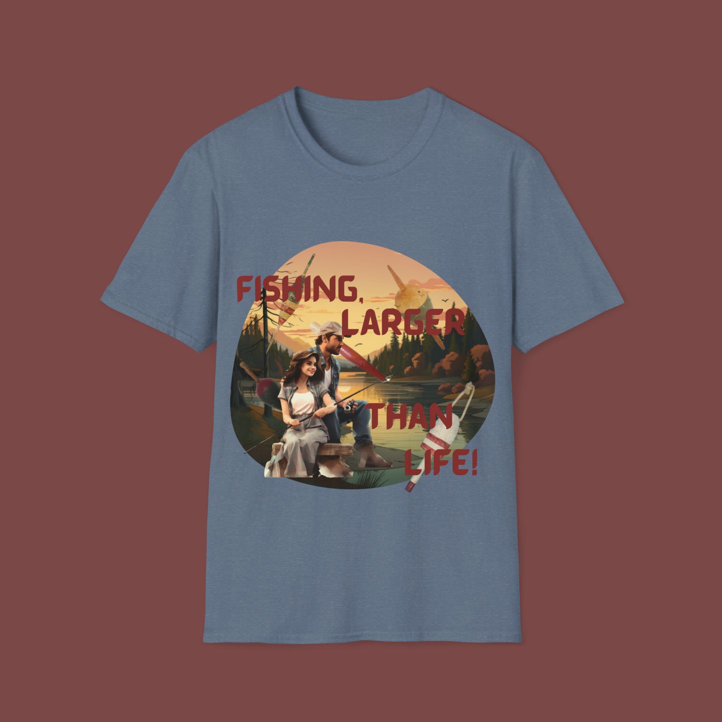 "Fishing, Truly Larger Than Life" Unisex Short Sleeve T-Shirt LTL.SS002a