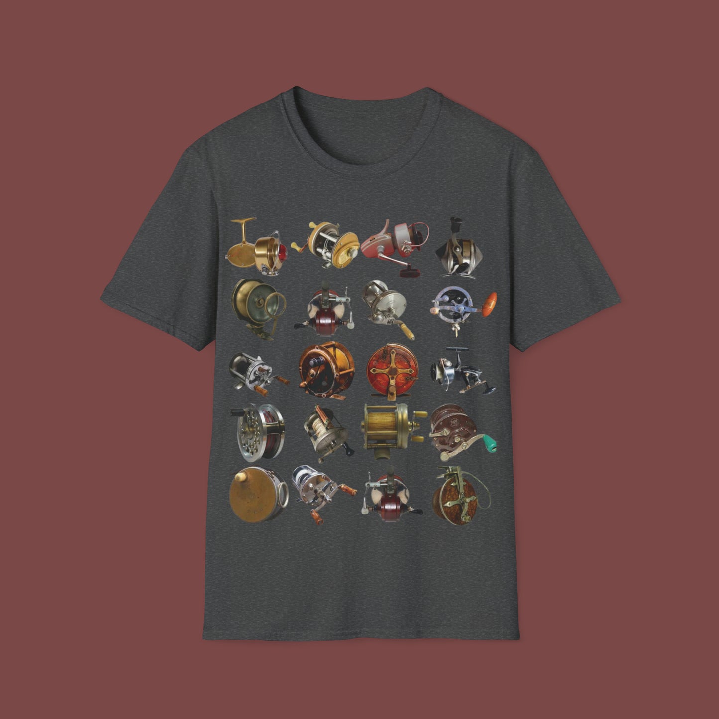 "Classic/Antique Fishing Reels" Unisex Short Sleeve T-Shirt AFR.SSa1bx