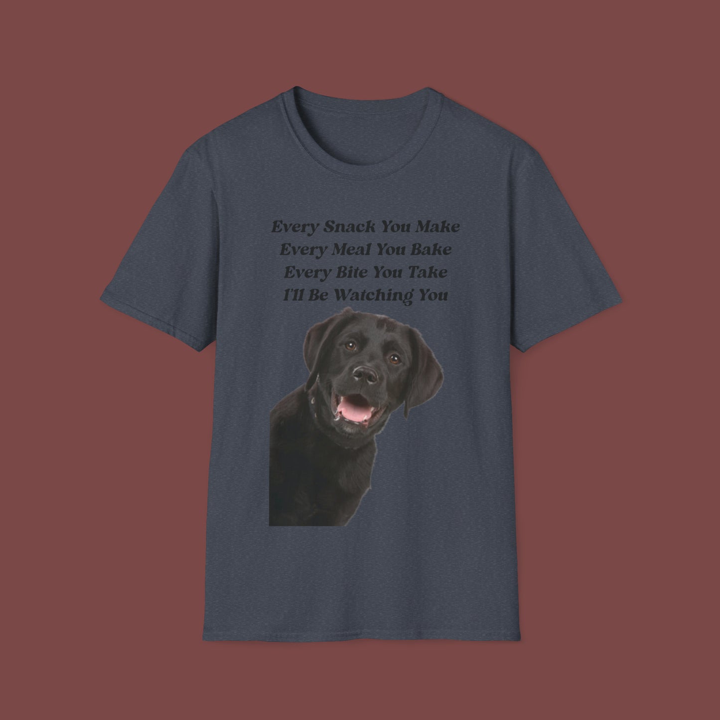"Every Snack You Make - Black Lab" Unisex Short Sleeve T-Shirt ESYM.SS03bl