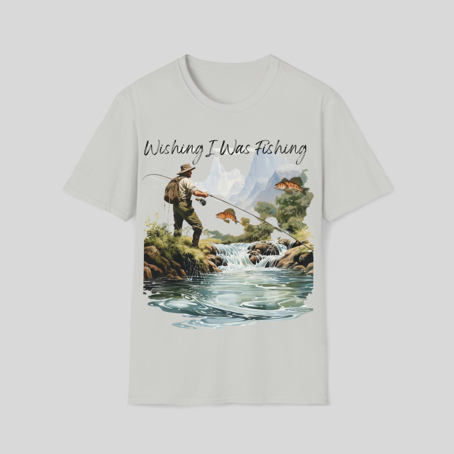 "Wishing I Was Fishing" Unisex Short Sleeve Tee Shirt WWF.SS02