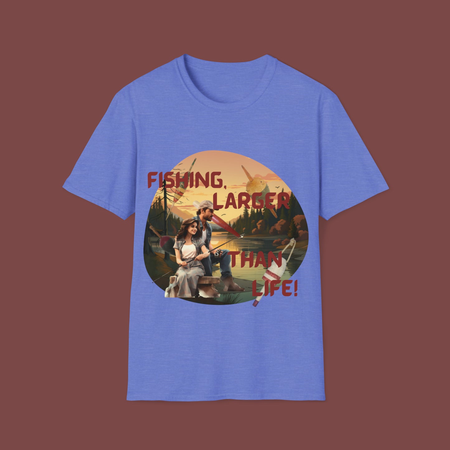 "Fishing, Truly Larger Than Life" Unisex Short Sleeve T-Shirt LTL.SS002a
