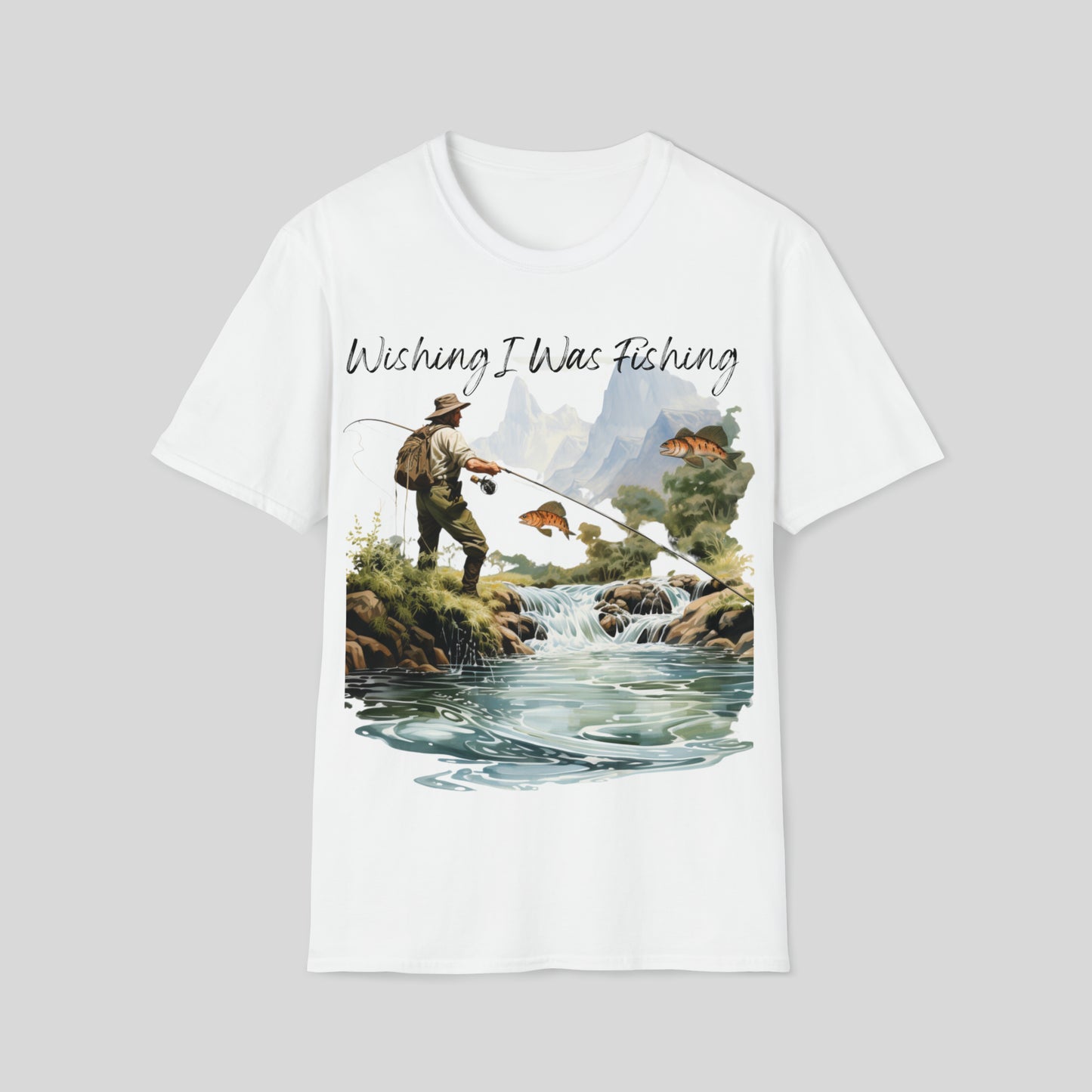 "Wishing I Was Fishing" Unisex Short Sleeve Tee Shirt WWF.SS02
