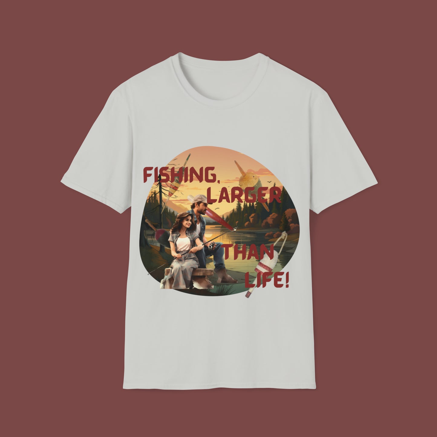"Fishing, Truly Larger Than Life" Unisex Short Sleeve T-Shirt LTL.SS002a