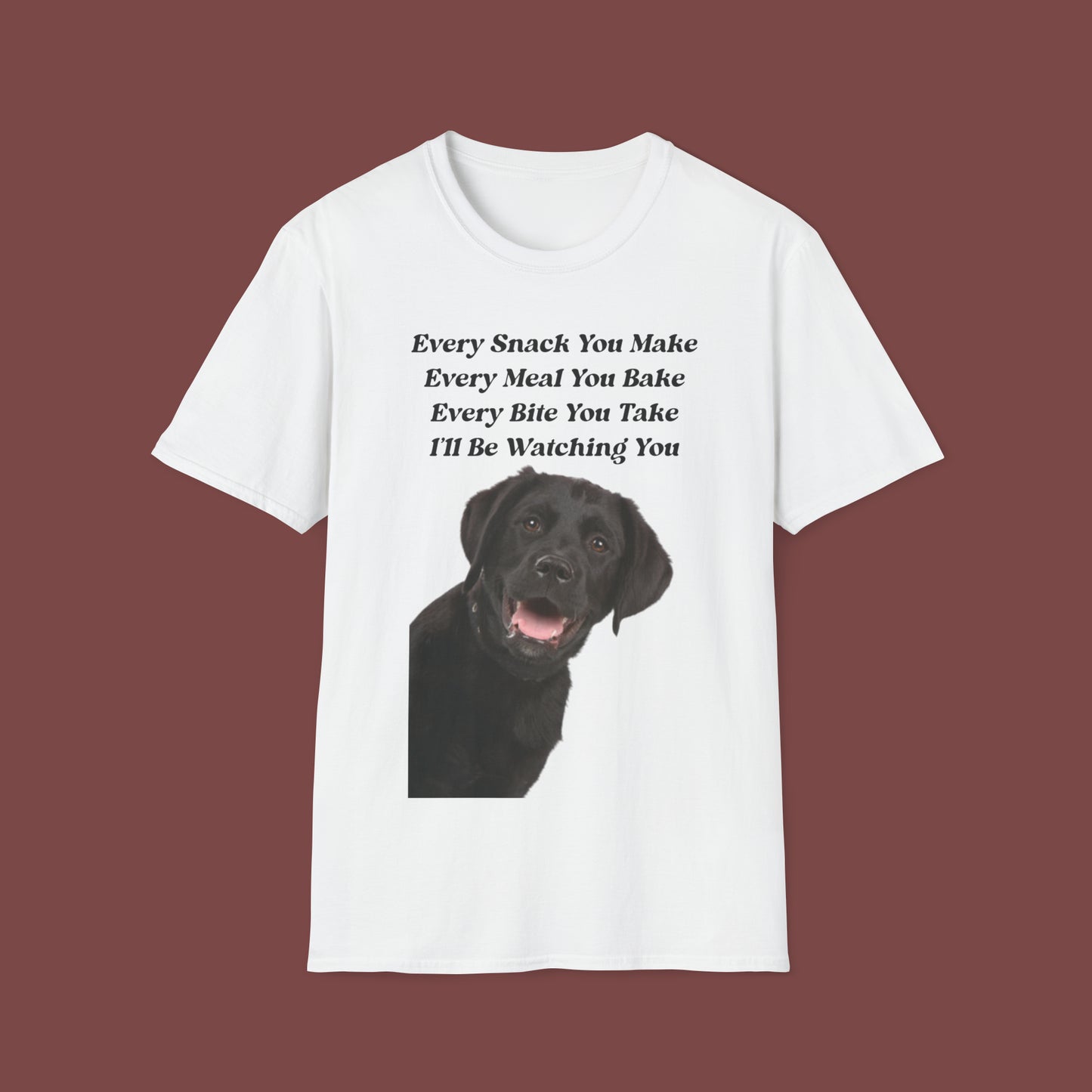 "Every Snack You Make - Black Lab" Unisex Short Sleeve T-Shirt ESYM.SS03bl