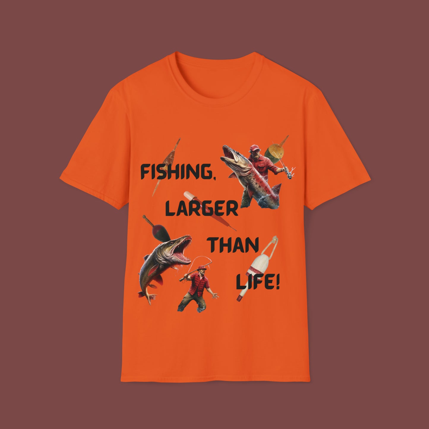 "Fishing, Larger Than Life" Unisex Short Sleeve T-Shirt LTL.SS001