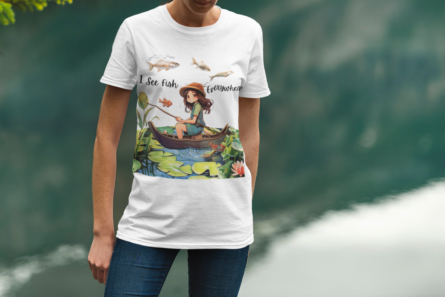 "I See Fish Everywhere" Unisex Short Sleeve T-Shirt ISFE.SS02
