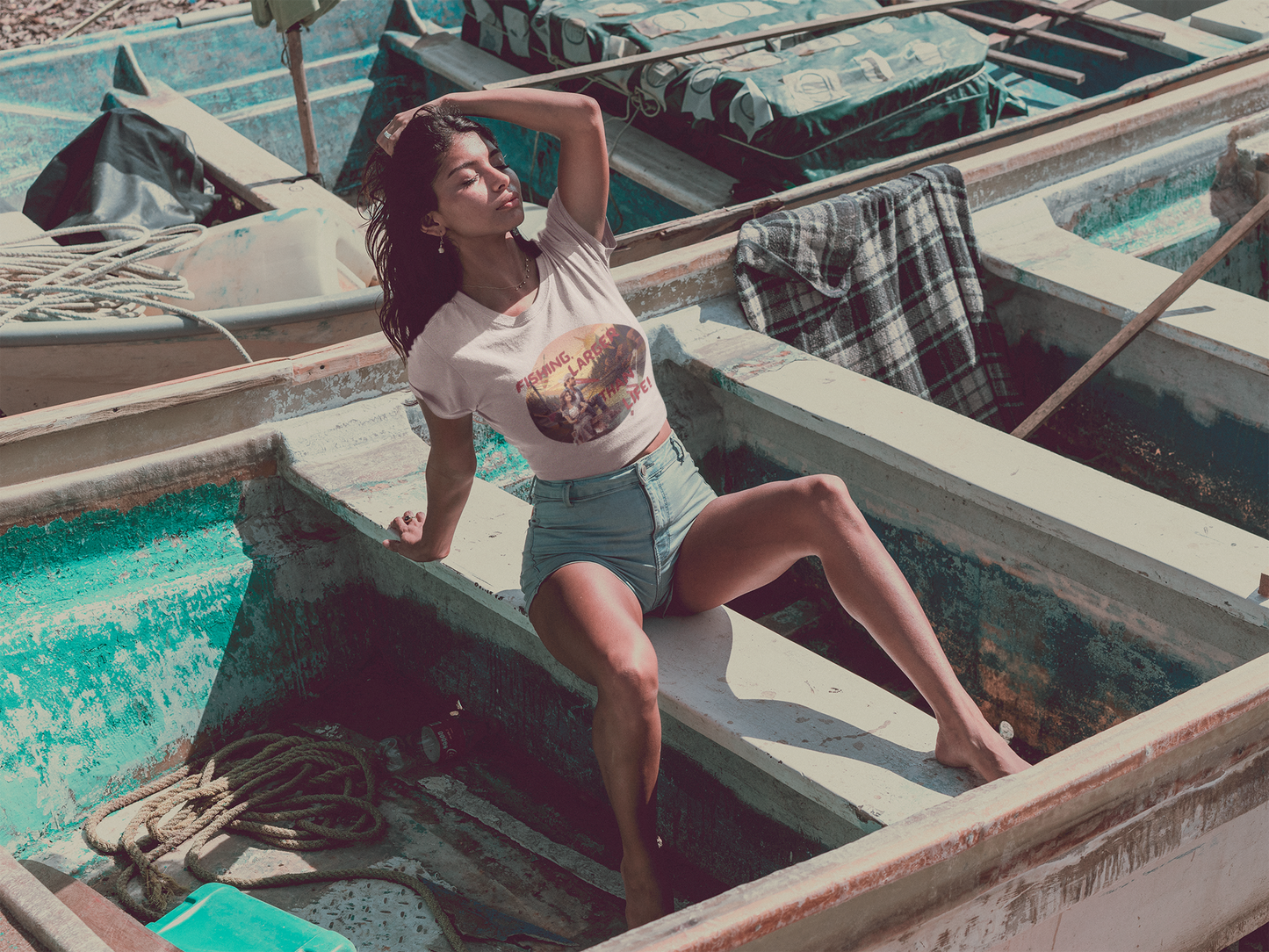 "Fishing, Truly Larger Than Life" Unisex Short Sleeve T-Shirt LTL.SS002a