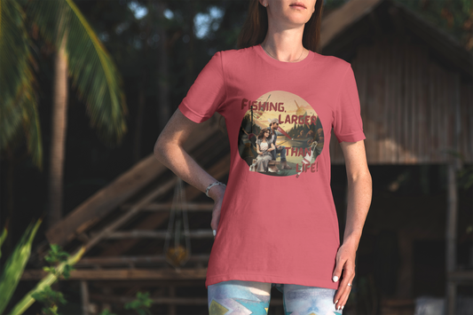 "Fishing, Truly Larger Than Life" Unisex Short Sleeve T-Shirt LTL.SS002a
