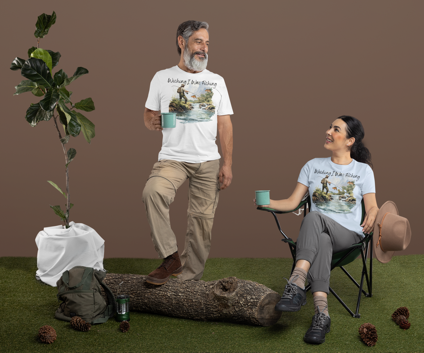 "Wishing I Was Fishing" Unisex Short Sleeve Tee Shirt WWF.SS02