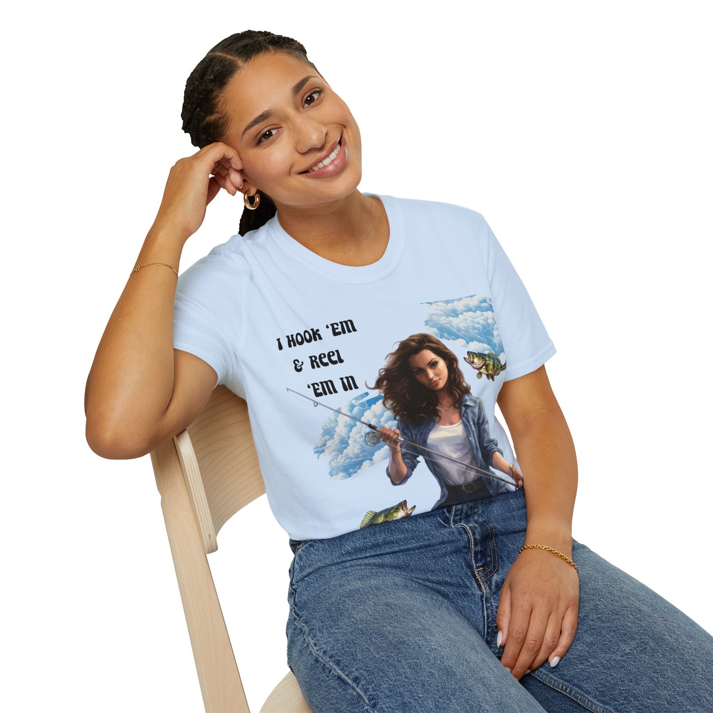 "I Hook "Em & Reel "Em In" Unisex Short Sleeve T-Shirt HERE.SS01x