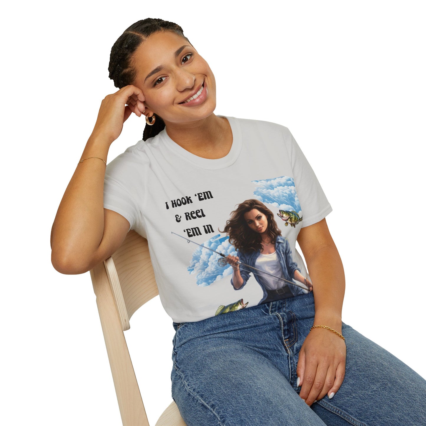 "I Hook "Em & Reel "Em In" Unisex Short Sleeve T-Shirt HERE.SS01x