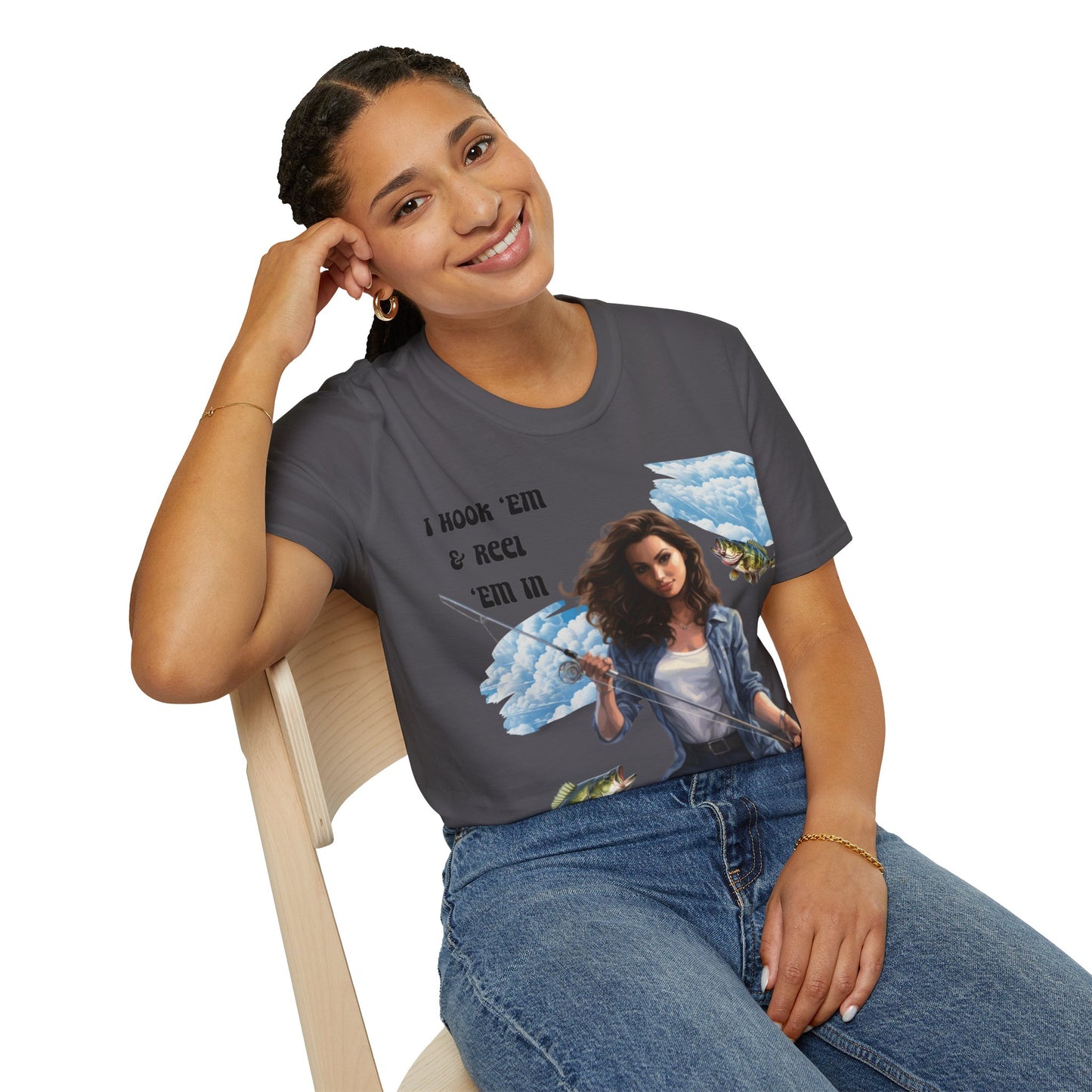 "I Hook "Em & Reel "Em In" Unisex Short Sleeve T-Shirt HERE.SS01x