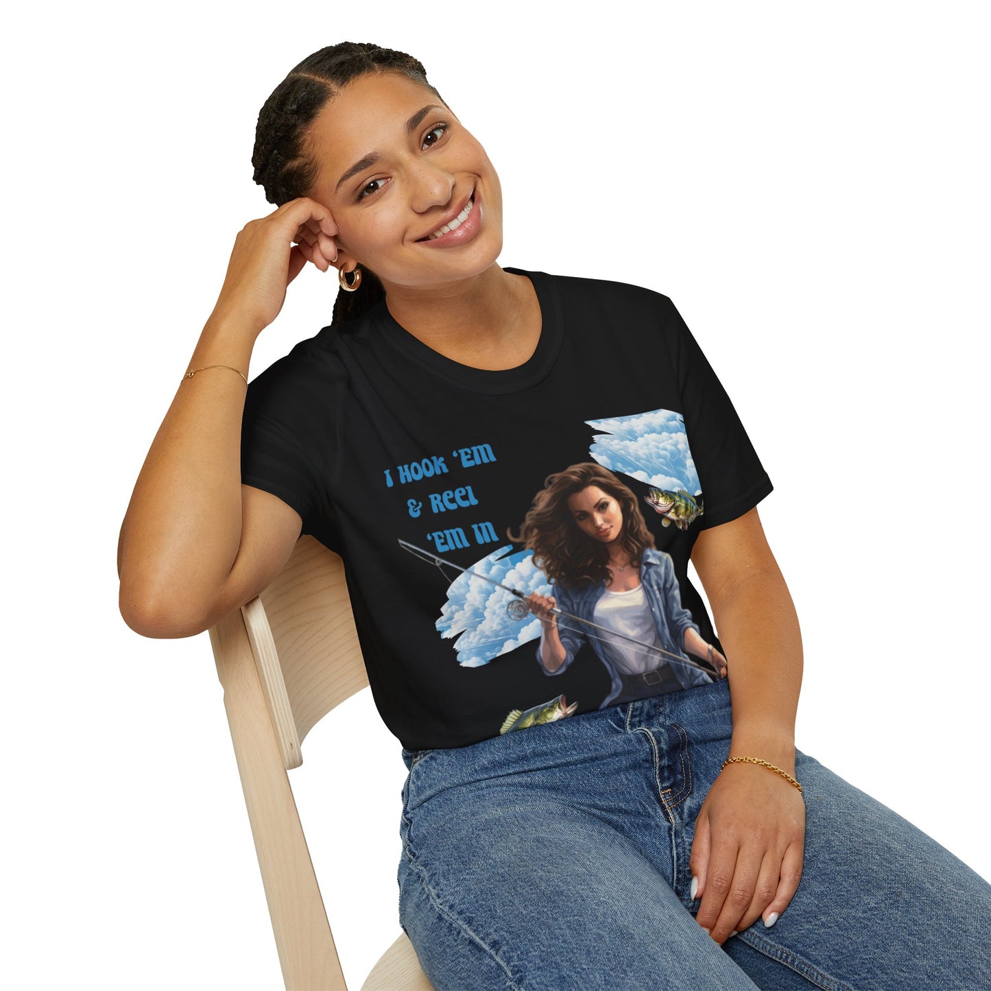 "I Hook "Em & Reel "Em In" Unisex Short Sleeve T-Shirt HERE.SS01x