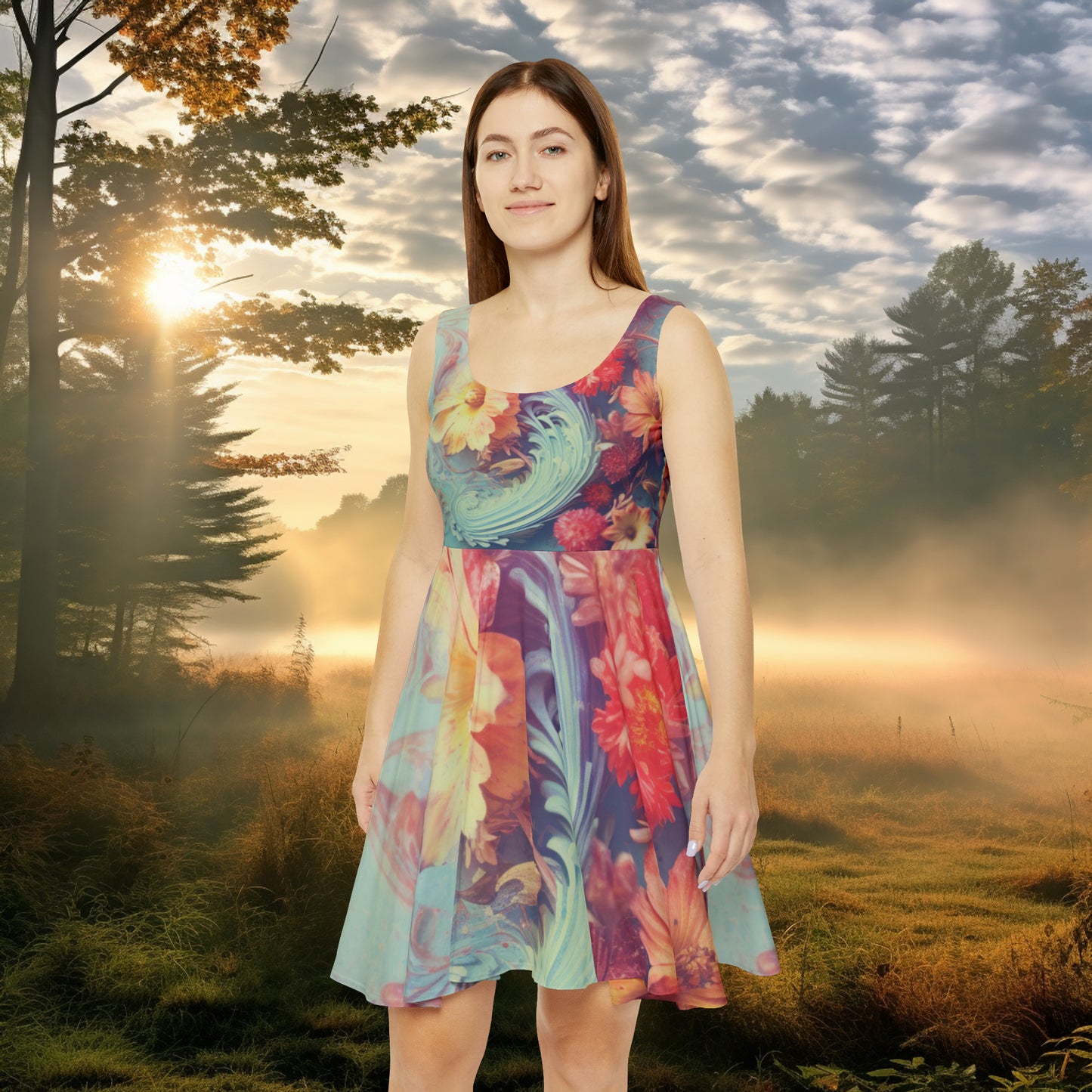 Women's Paisley Style Skater Dress WSDP.01pv1x