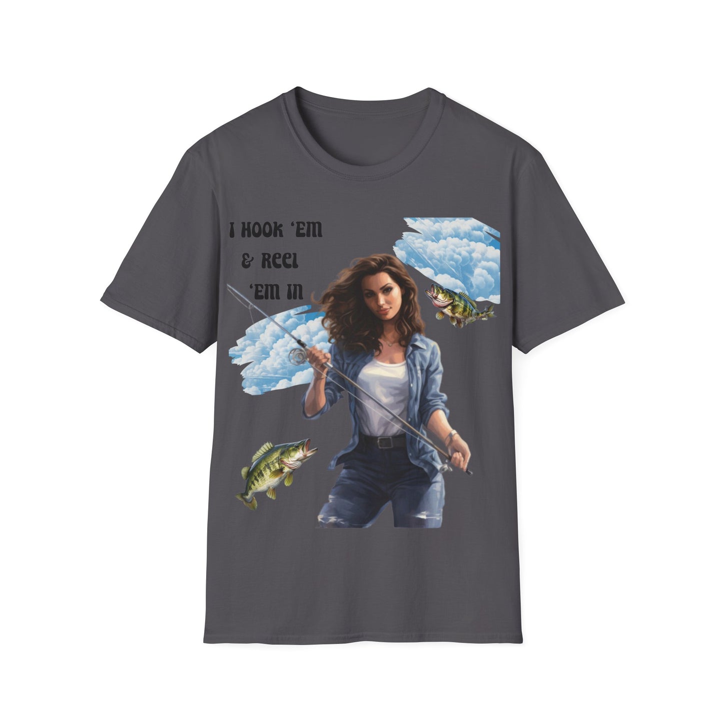 "I Hook "Em & Reel "Em In" Unisex Short Sleeve T-Shirt HERE.SS01x