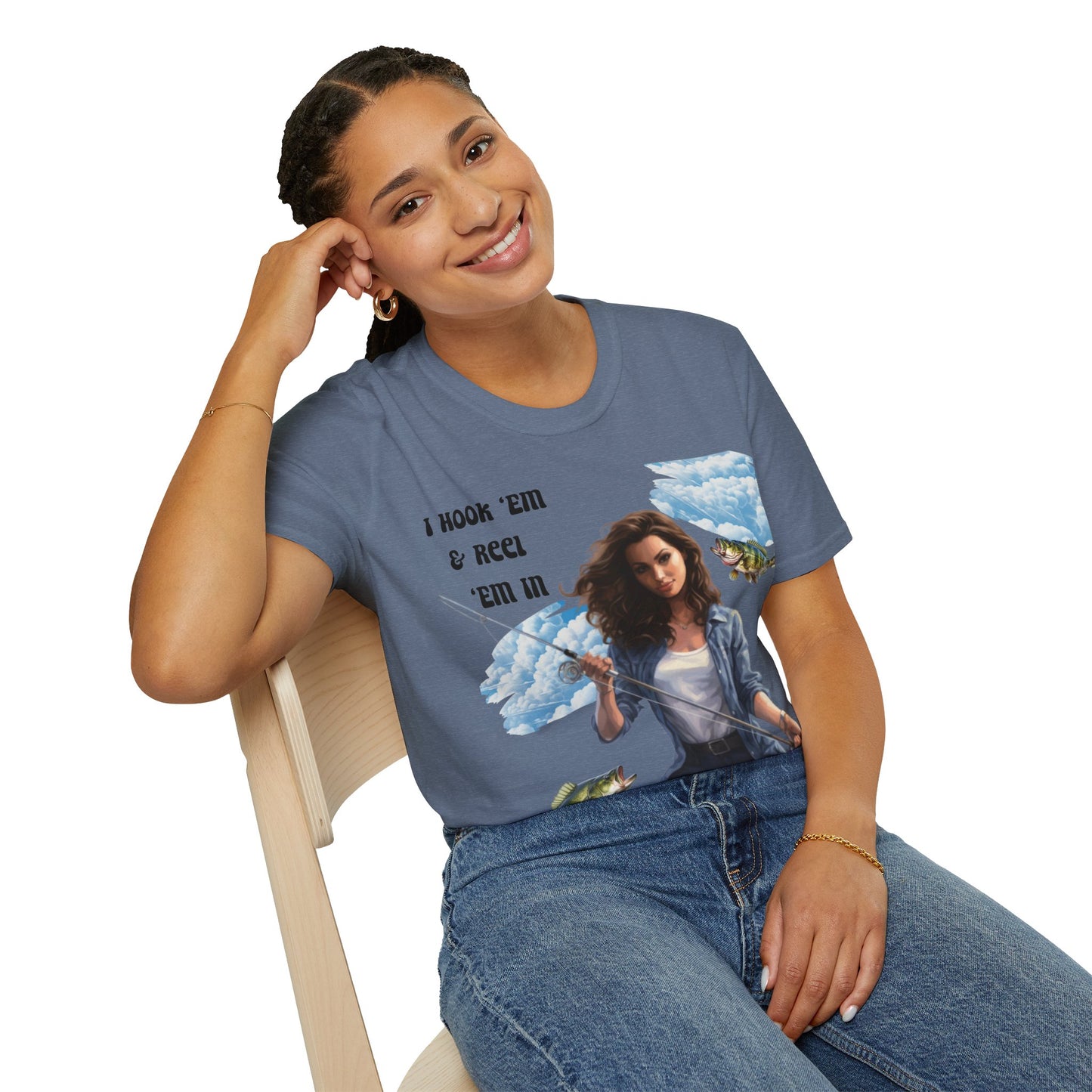 "I Hook "Em & Reel "Em In" Unisex Short Sleeve T-Shirt HERE.SS01x