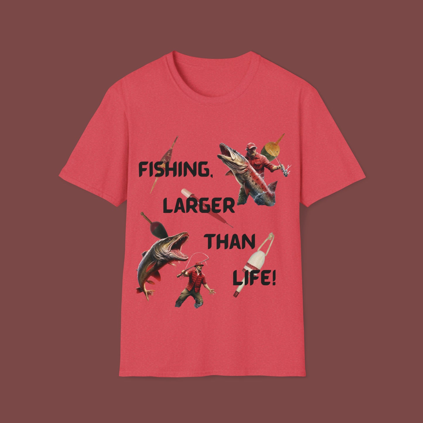 "Fishing, Larger Than Life" Unisex Short Sleeve T-Shirt LTL.SS001