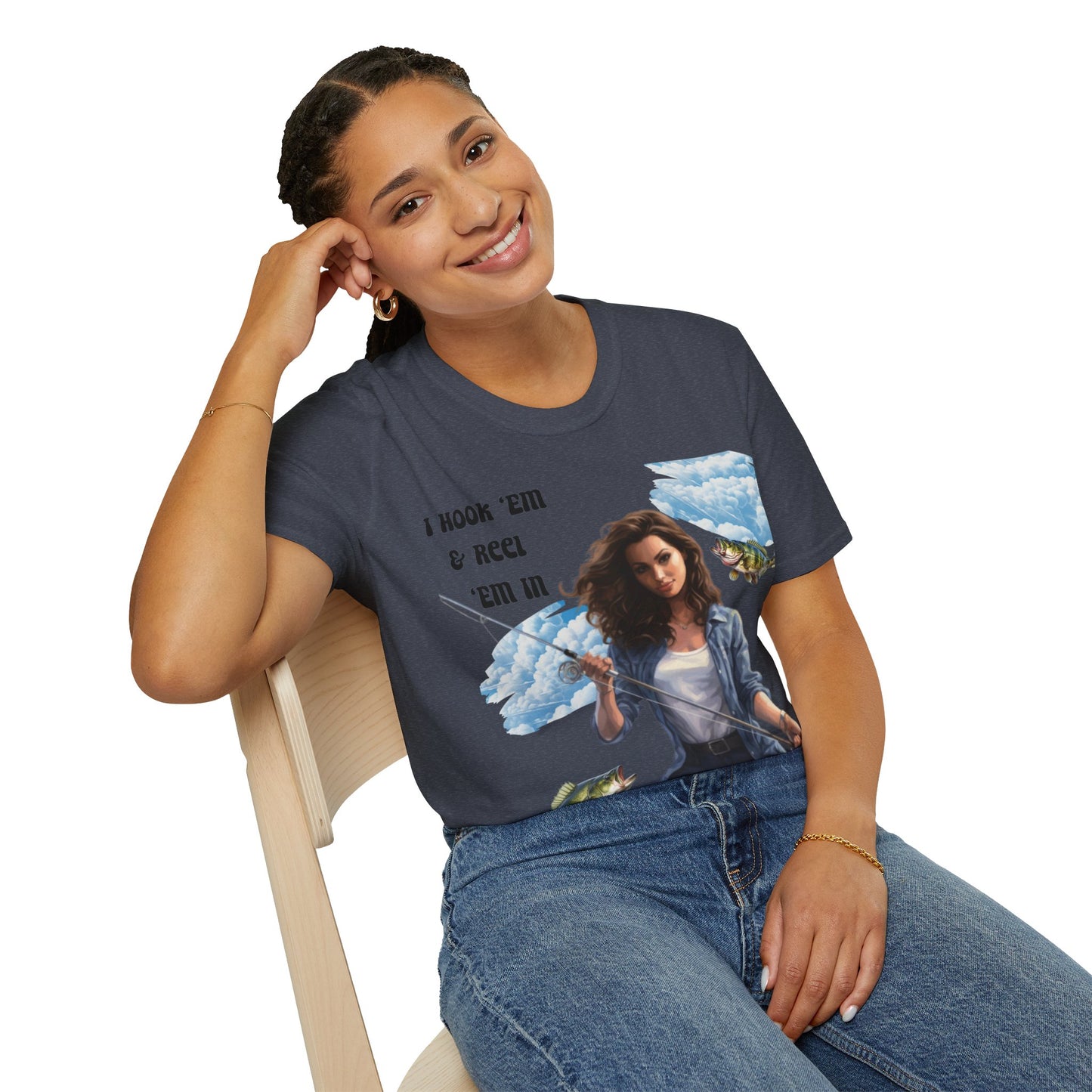 "I Hook "Em & Reel "Em In" Unisex Short Sleeve T-Shirt HERE.SS01x