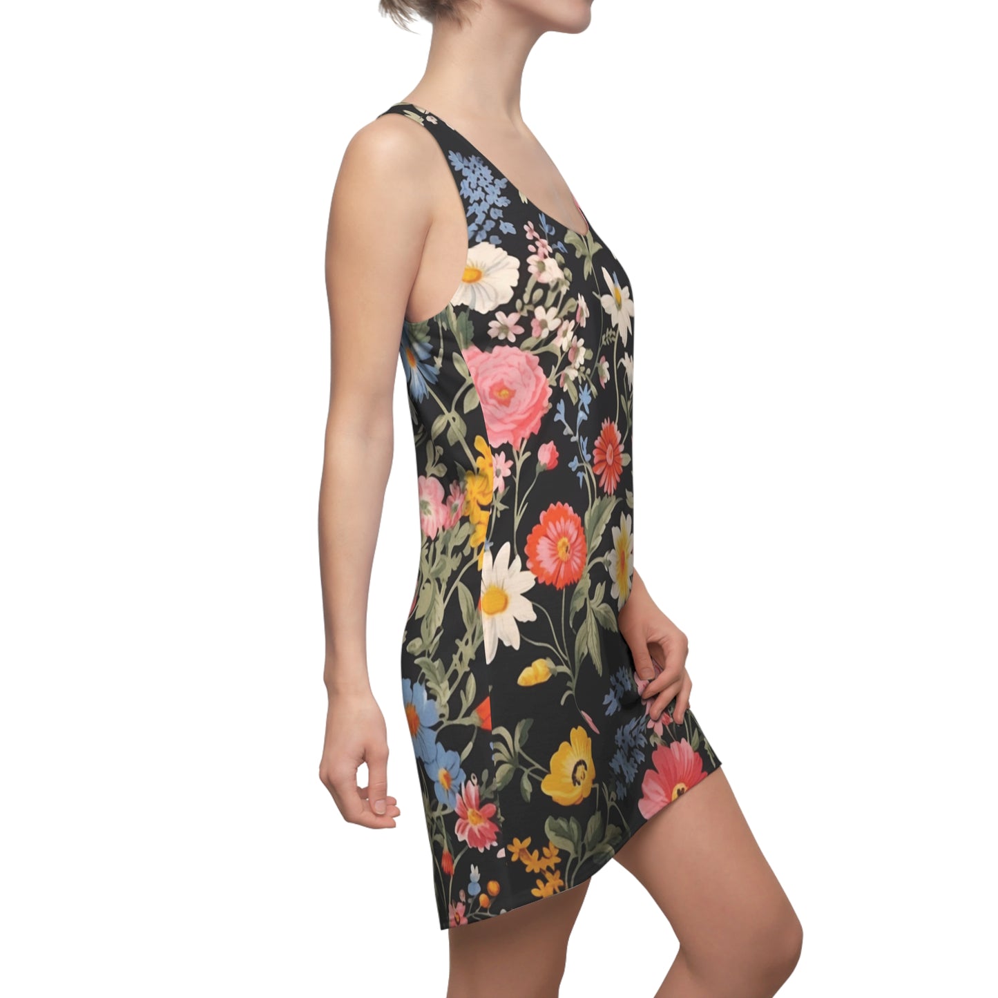 Women's Ditsy Floral Design Racerback Dress WRBD.001DF4