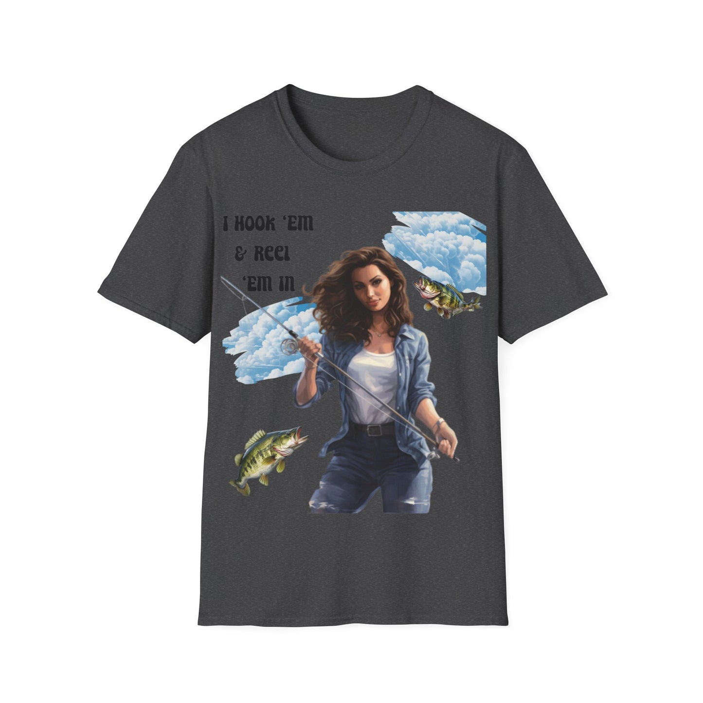 "I Hook "Em & Reel "Em In" Unisex Short Sleeve T-Shirt HERE.SS01x